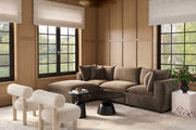 Cali 4-Piece Chocolate Brown Performance Velvet Sectional