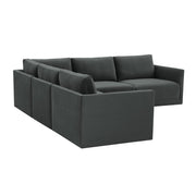 Willow 5-Piece Performance Velvet Modular L Sectional
