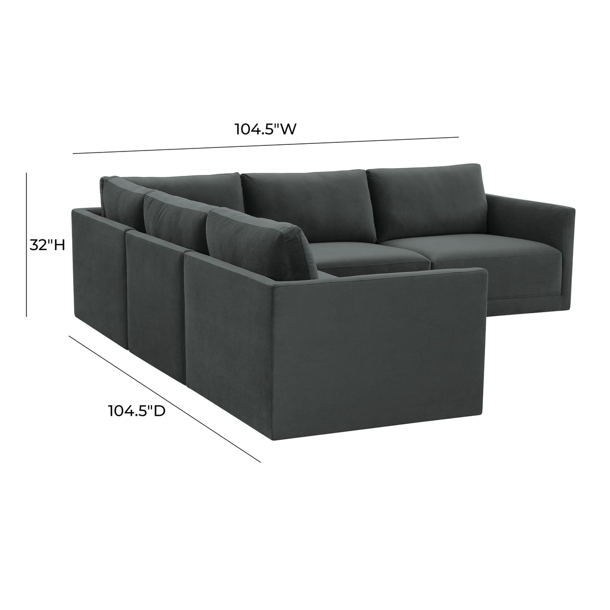 Willow 5-Piece Performance Velvet Modular L Sectional
