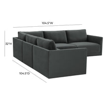 Willow 5-Piece Performance Velvet Modular L Sectional
