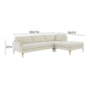 Serena 3-Piece Performance Velvet Chaise Sectional