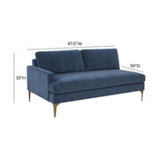 Serena 68" Performance Velvet Modular Loveseat