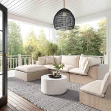 Cali Performance Fabric & Wicker Outdoor Ottoman