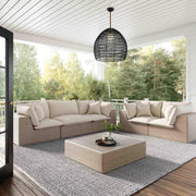 Cali Performance Fabric & Wicker Outdoor Ottoman