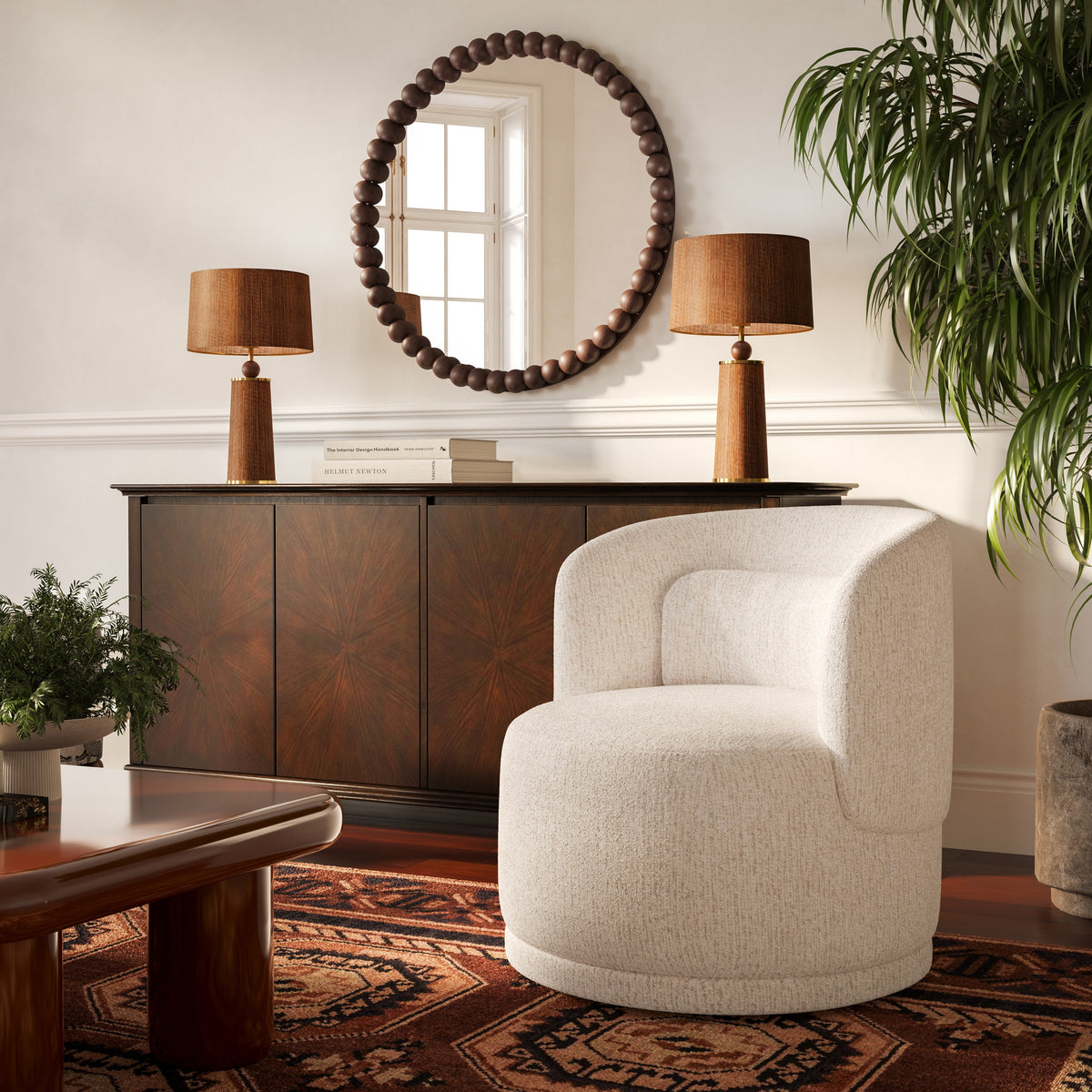 Massa Textured Performance Fabric Swivel Accent Chair