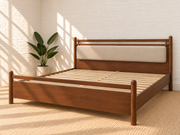 Rocco Walnut King Platform Bed in Greige
