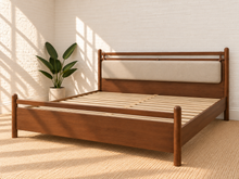 Rocco Walnut King Platform Bed in Greige