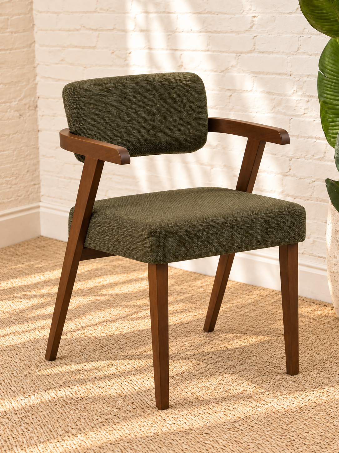 Royce Dining Armchair in Deep Olive
