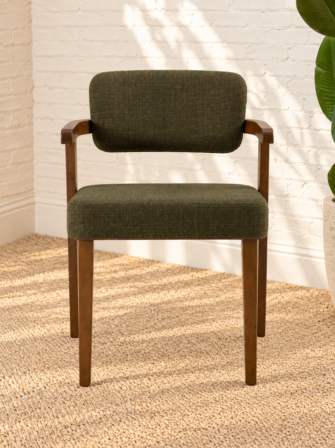 Royce Dining Armchair in Deep Olive