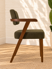 Royce Dining Armchair in Deep Olive