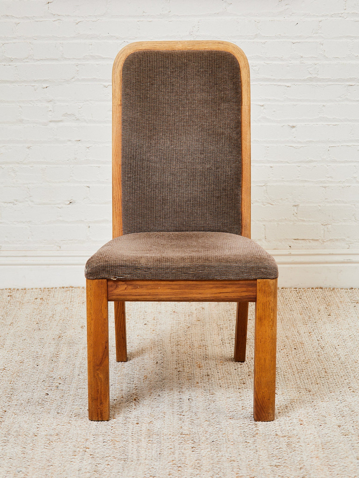 Set of 4 Brown Oak 1970s Dining Chairs