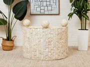 Half Moon Entry Table Tessellated Marble Entry