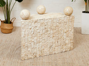 Half Moon Entry Table Tessellated Marble Entry