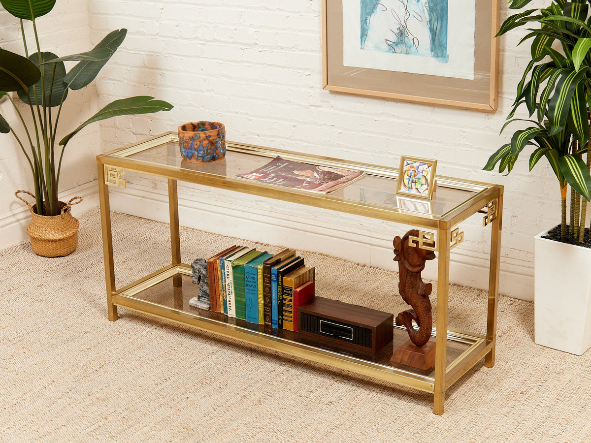 Mastercraft Brass 1970’s Hollywood Regency Entry table