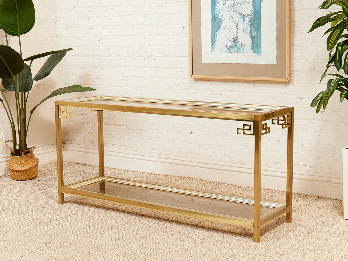Mastercraft Brass 1970’s Hollywood Regency Entry table