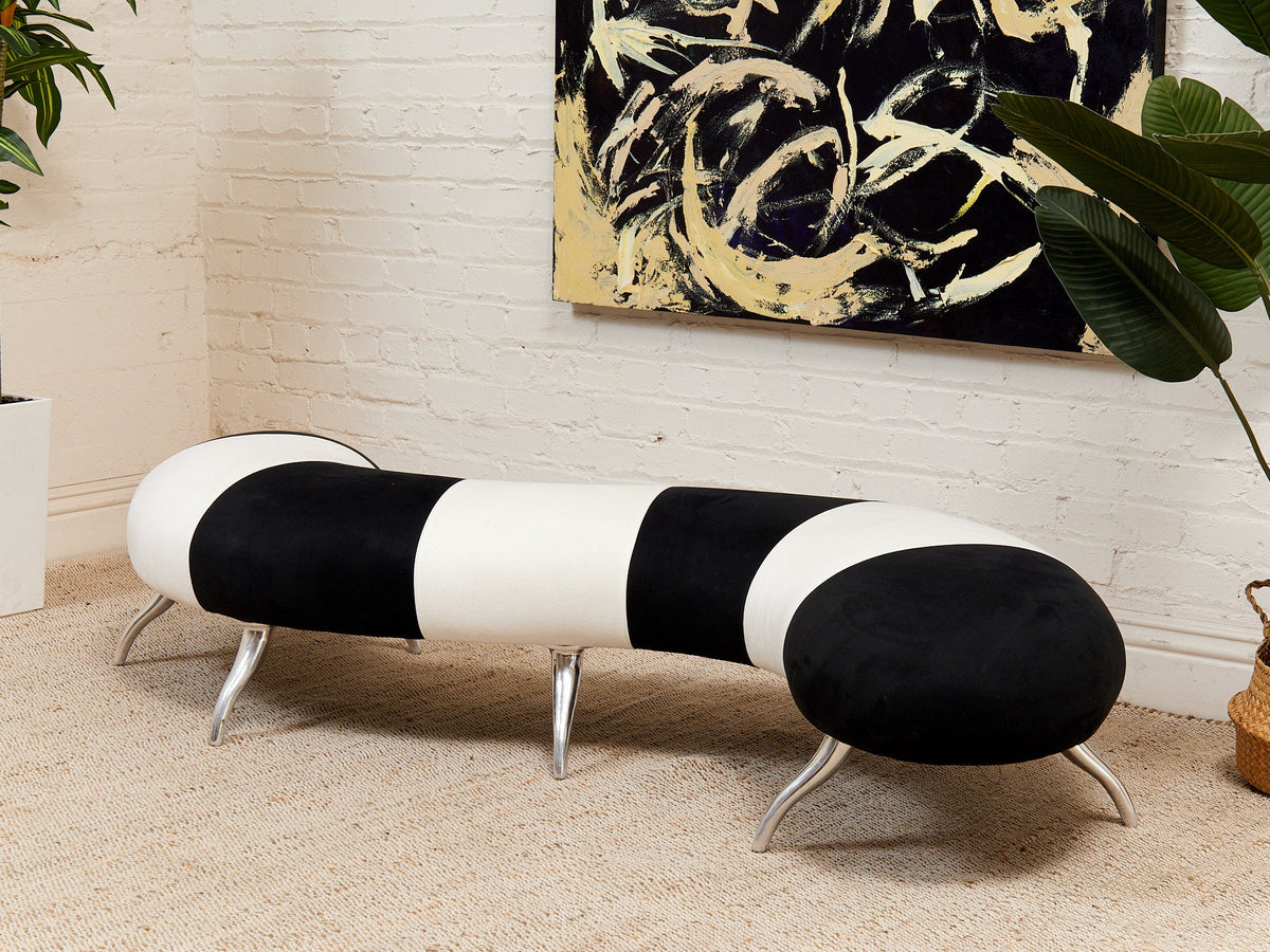 Black and White Centipede Post Modern Bench
