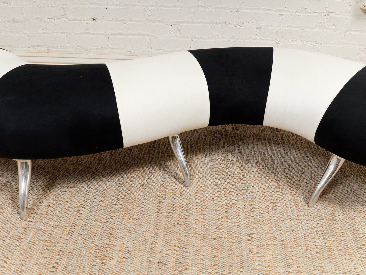 Black and White Centipede Post Modern Bench