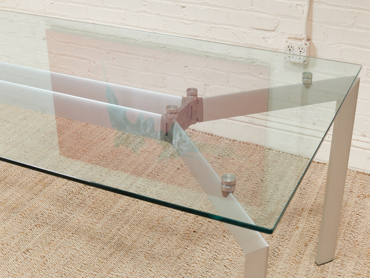 Seccose Mario Hasuike Italian Glass Dining Table with 6 chairs