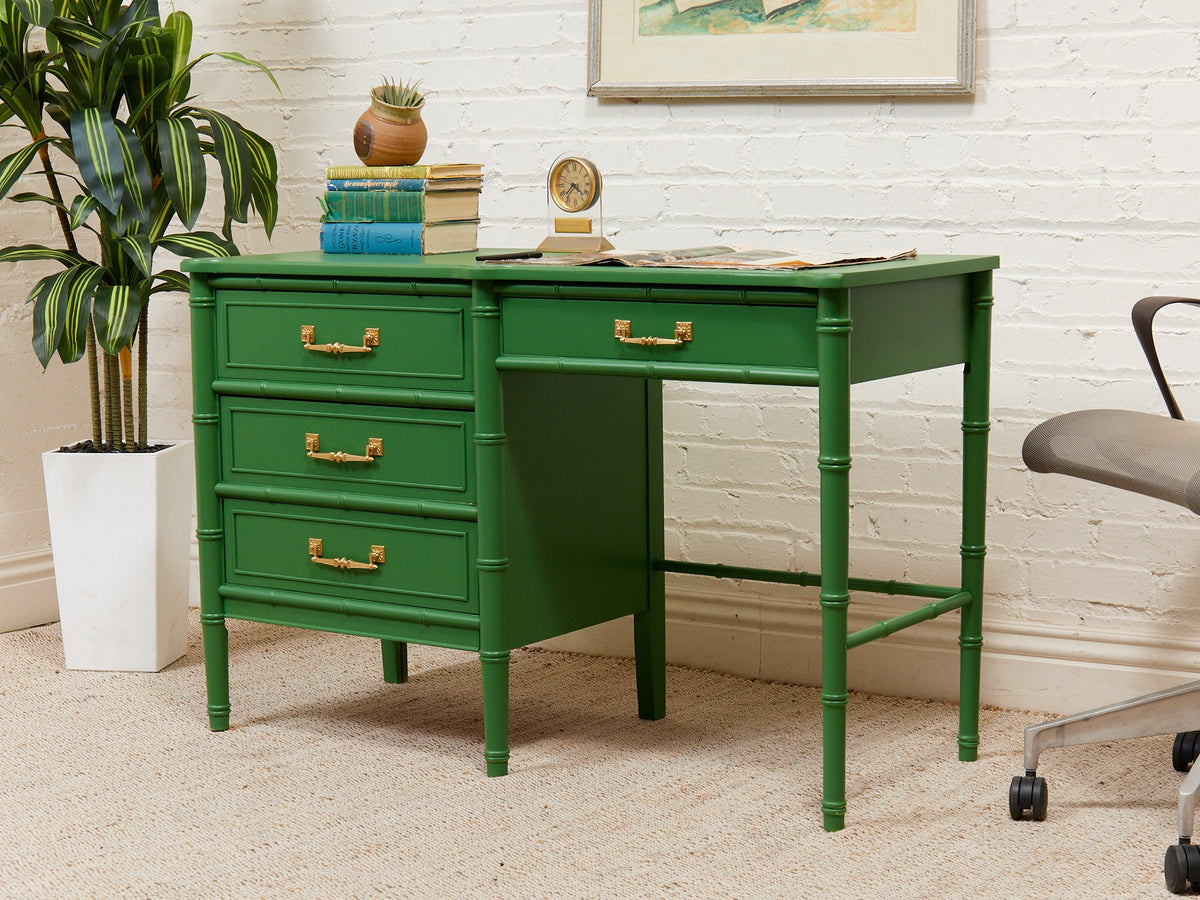 Emerald Faux Bamboo Desk