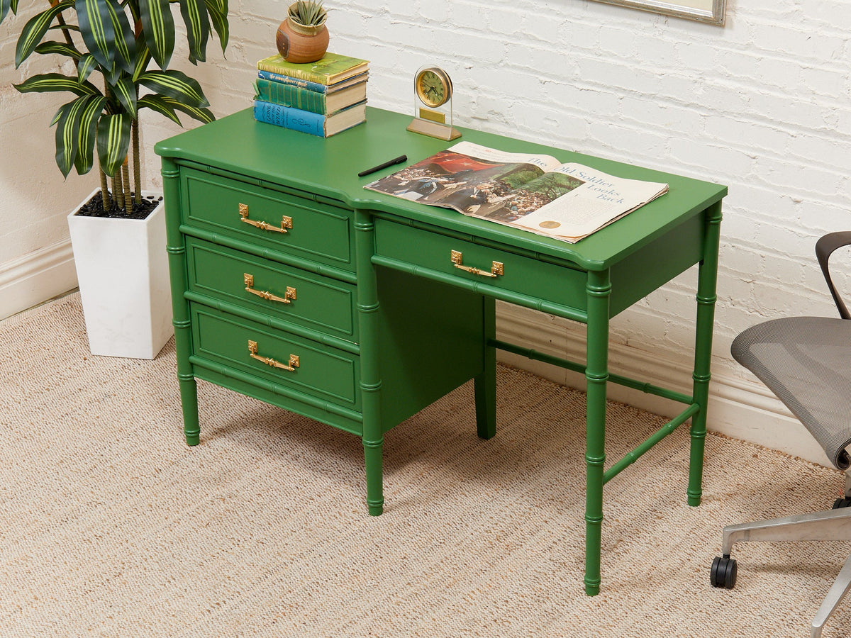 Emerald Faux Bamboo Desk
