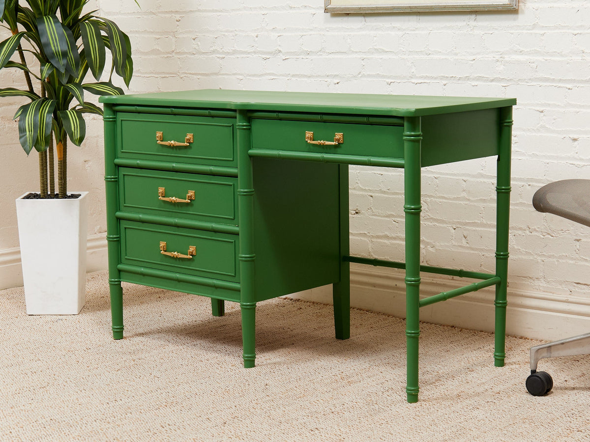 Emerald Faux Bamboo Desk