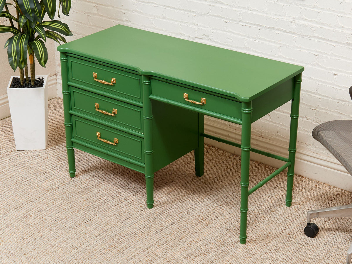 Emerald Faux Bamboo Desk