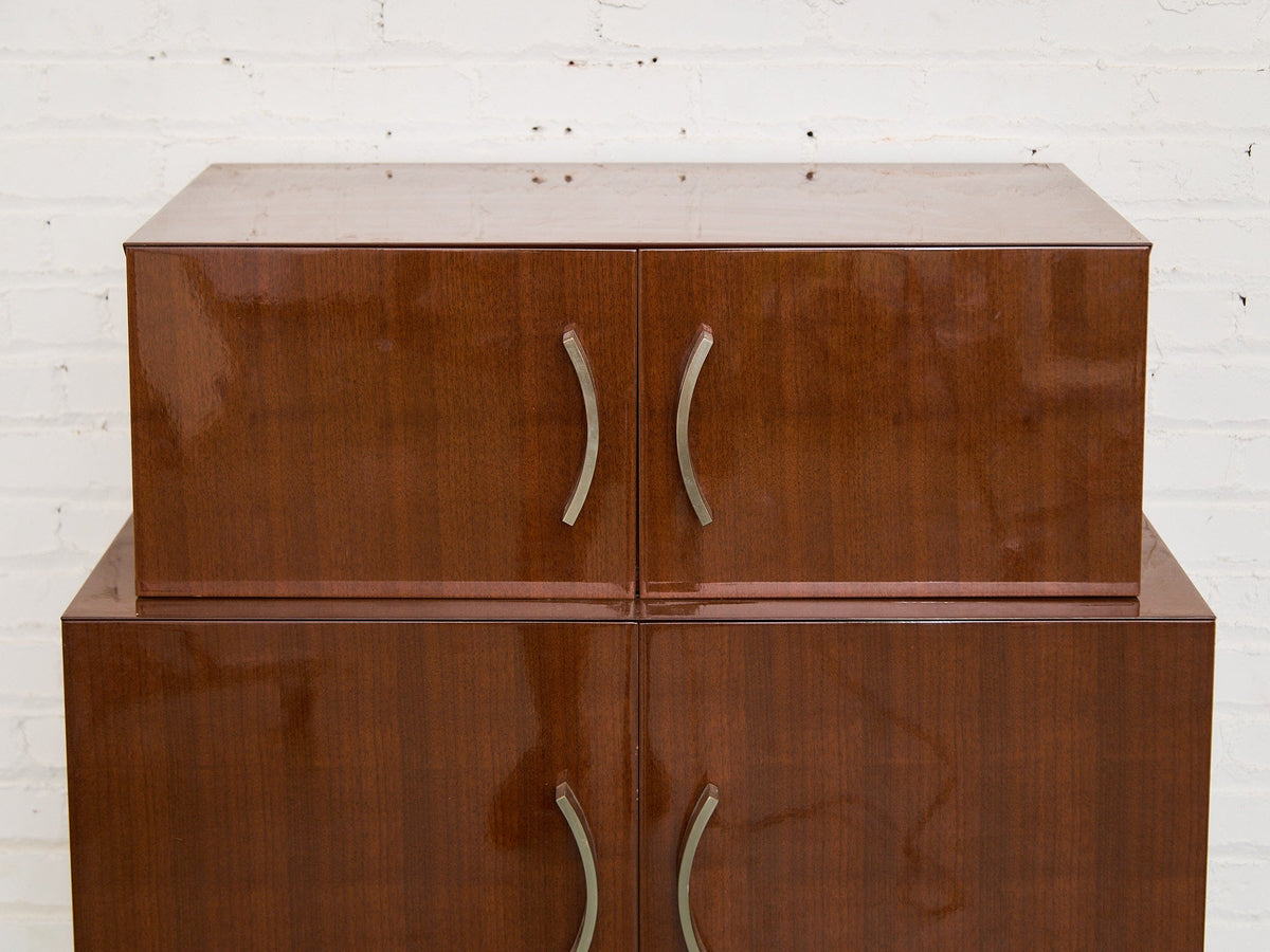 Nicole Miller Italian High-Gloss Stacked Lacquer Cabinet