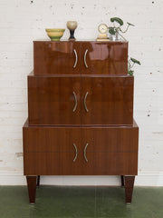 Nicole Miller Italian High-Gloss Stacked Lacquer Cabinet