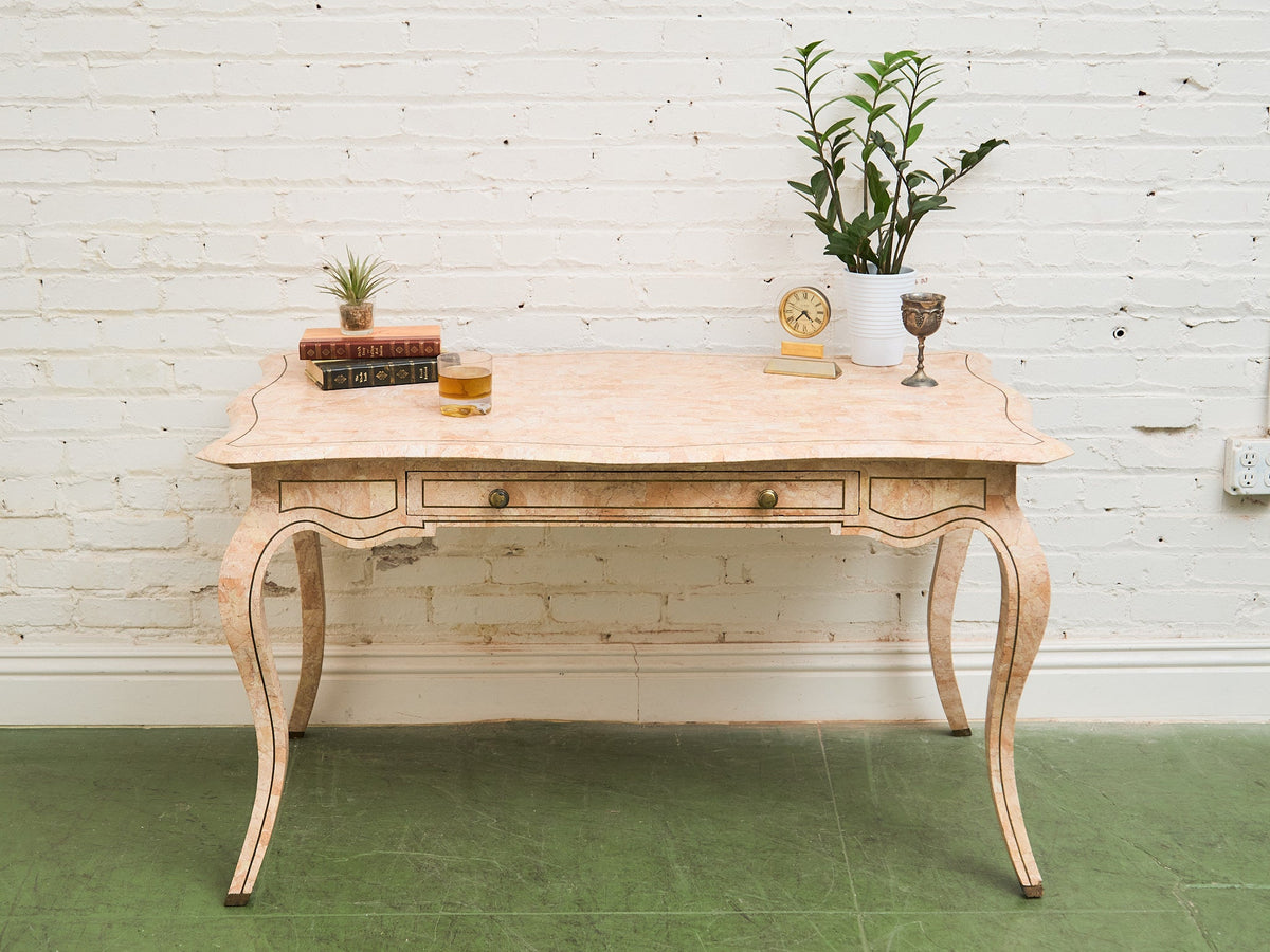 Maitland-Smith Pink Tessellated Stone Finish Desk