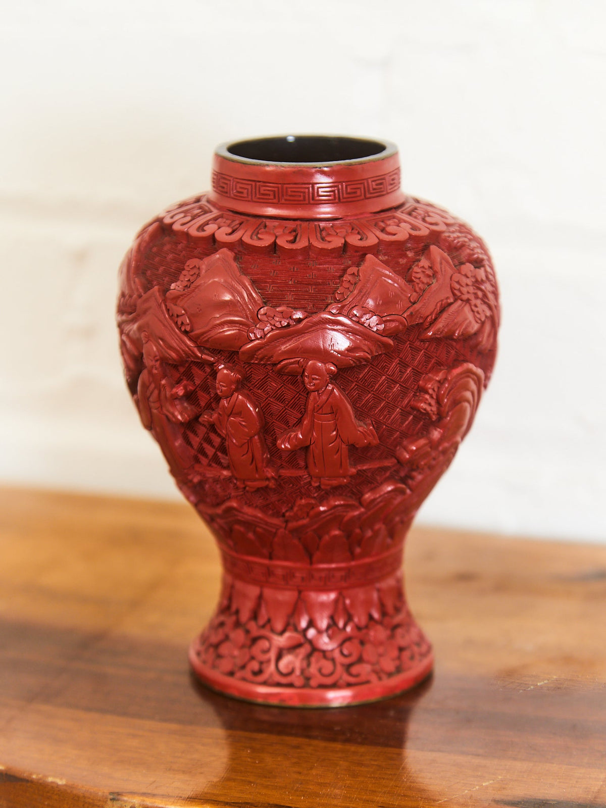 1930s Vintage Cinnabar Vase
