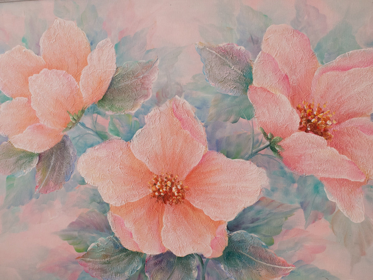 80’s Painting Flowers Signed