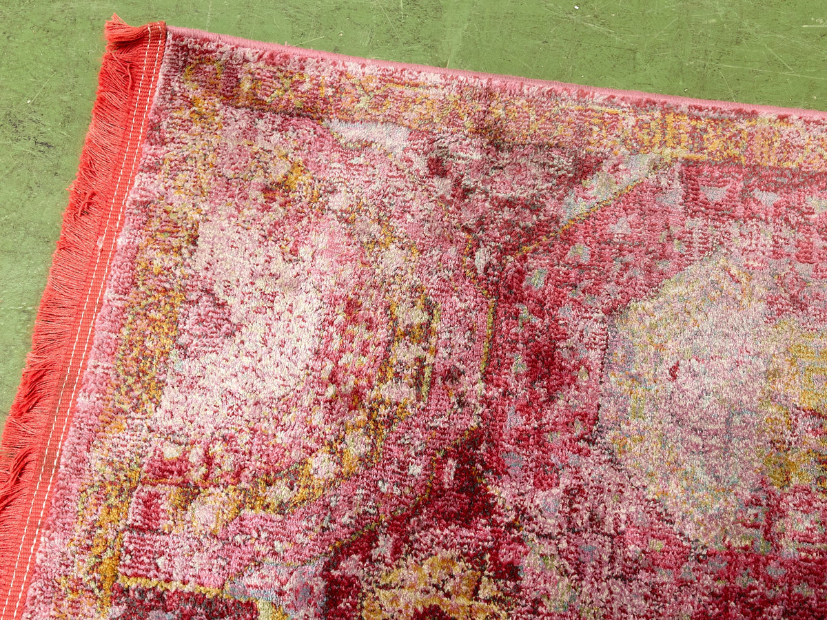 Vintage Persian Style Distressed Red Area Rug