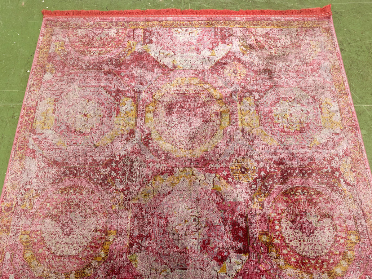 Vintage Persian Style Distressed Red Area Rug