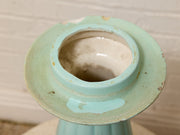 Seafoam Green Sculptural Ribbed Ceramic Vase