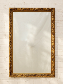 Large Vintage Gold Giltwood Rectangular Wall Mirror