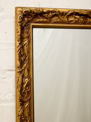 Large Vintage Gold Giltwood Rectangular Wall Mirror