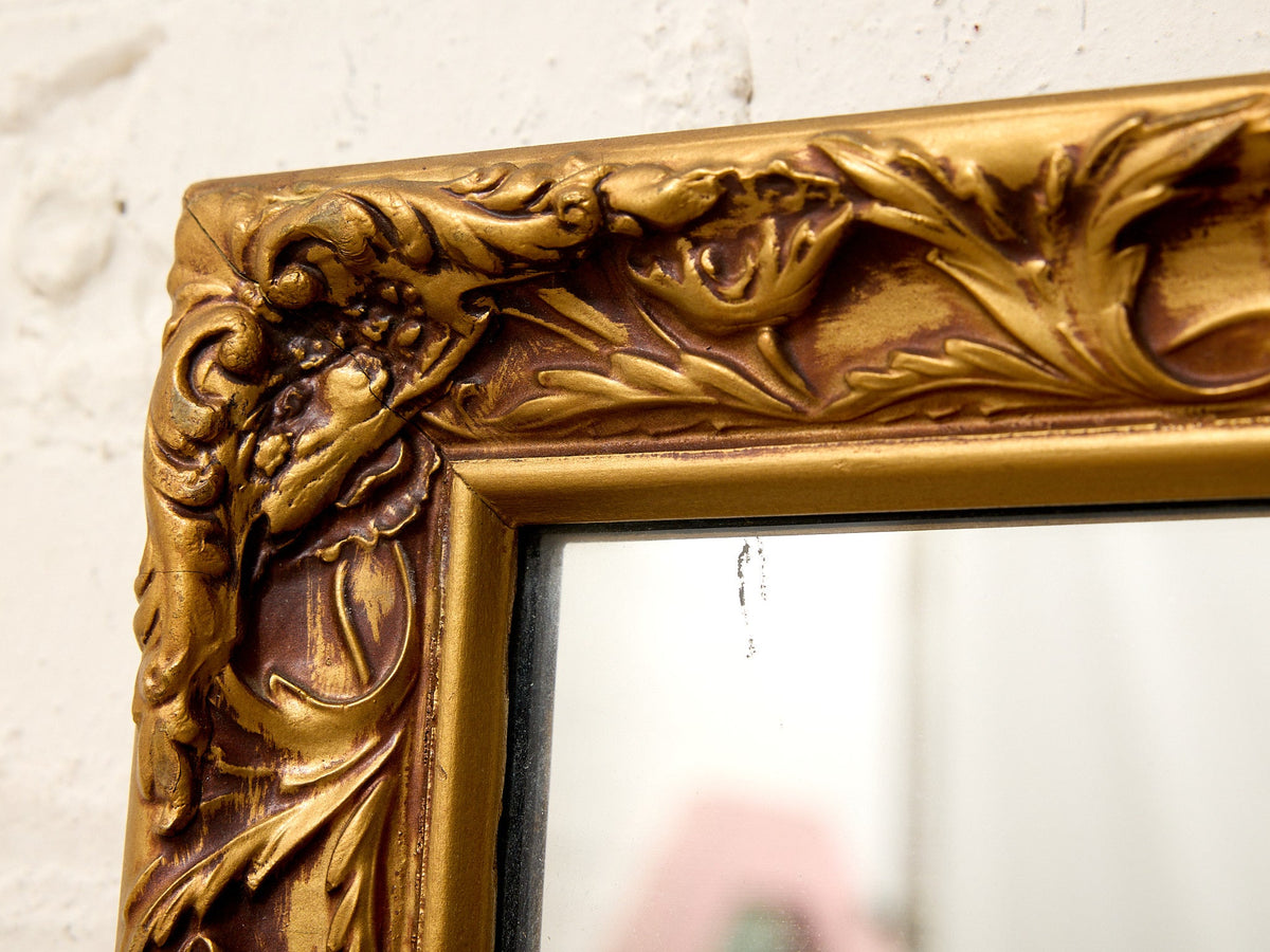 Large Vintage Gold Giltwood Rectangular Wall Mirror