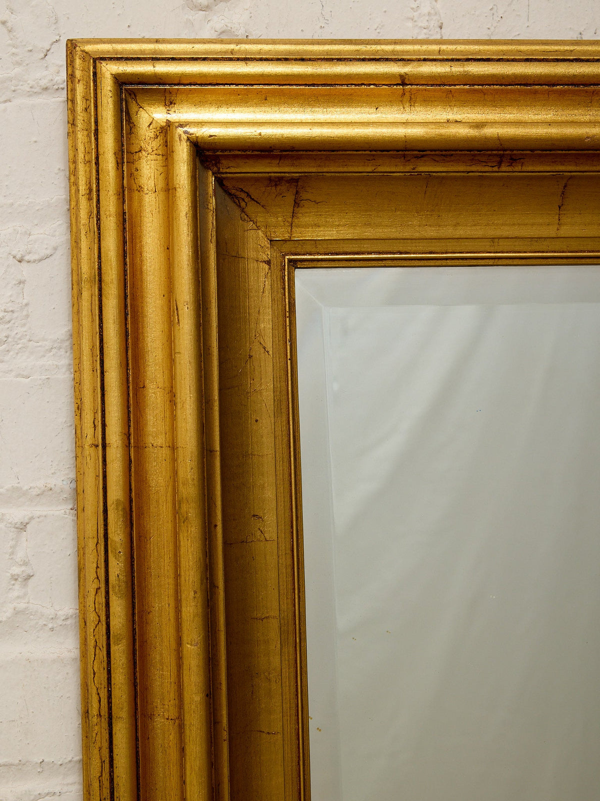 Large Vintage Wood Framed Rectangular Wall Mirror