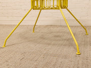 Arthur Umanoff Vintage Yellow Patio Dining Set with Glass Top Table and Four Chairs