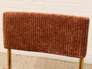 Modern Brass Cantilever Rust Corduroy Dining Chair