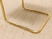 Modern Brass Cantilever Rust Corduroy Dining Chair