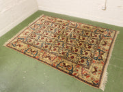Vintage Hand-Knotted Silk Rug with Allover Herati Pattern