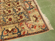Vintage Hand-Knotted Silk Rug with Allover Herati Pattern