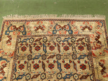Vintage Hand-Knotted Silk Rug with Allover Herati Pattern