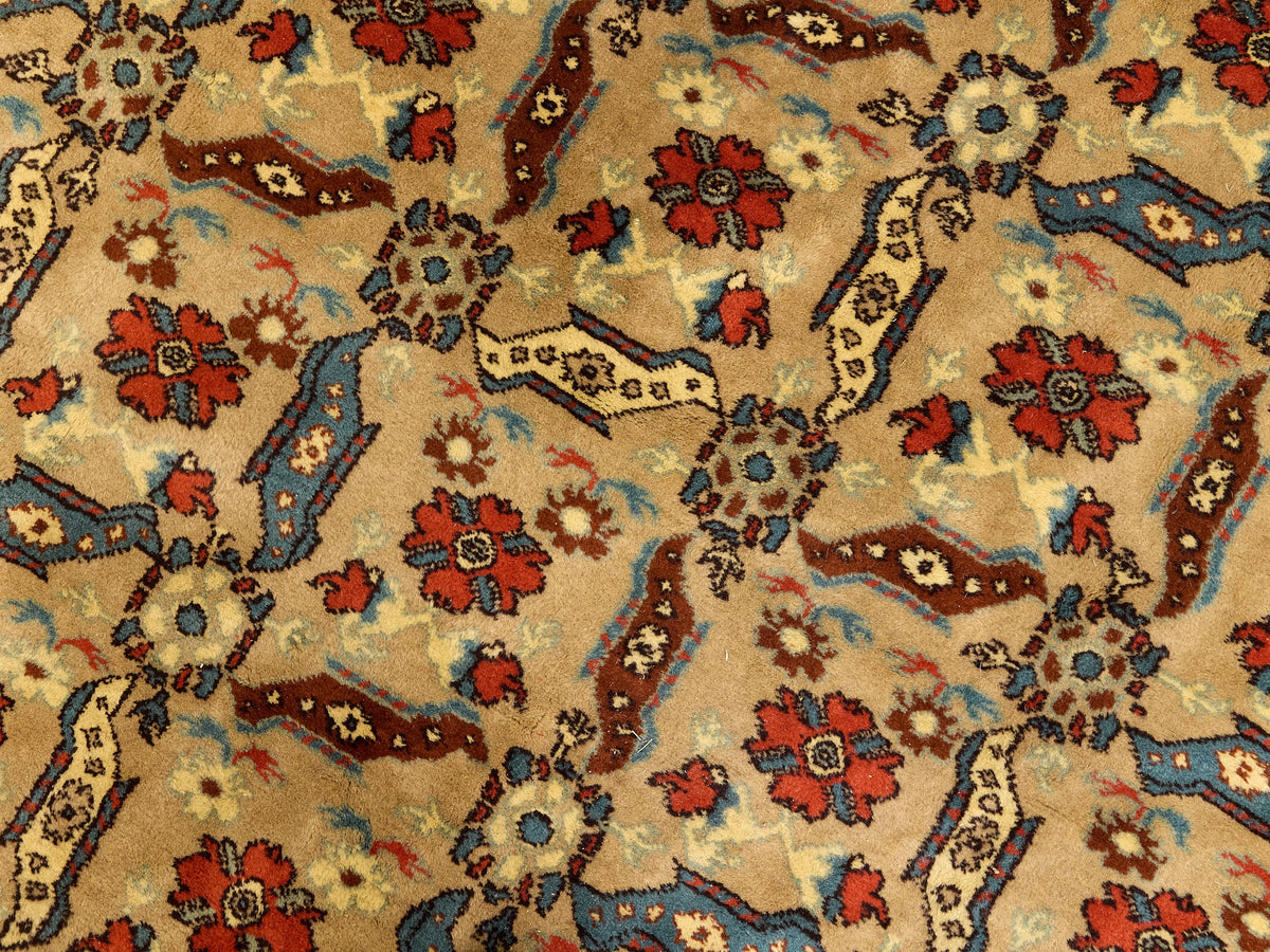 Vintage Hand-Knotted Silk Rug with Allover Herati Pattern
