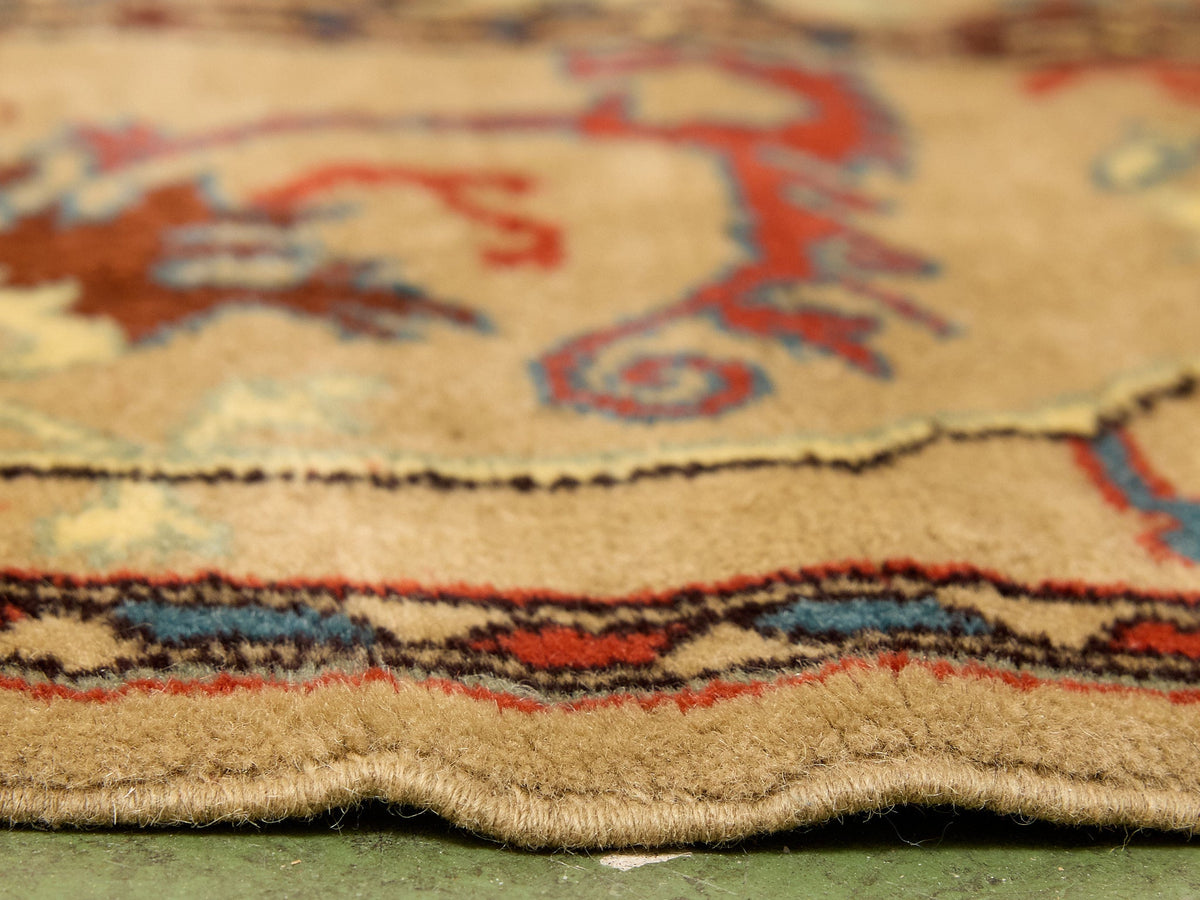 Vintage Hand-Knotted Silk Rug with Allover Herati Pattern