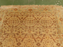 Vintage Hand-Knotted Silk Oushak-Style Area Rug in Ivory, Rust & Pale Blue