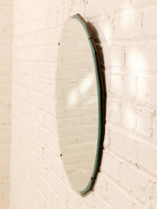 Vintage Art Deco Frameless Beveled Octagonal Wall Mirror