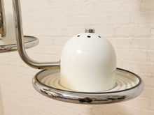 Vintage 1970s Italian Chrome Three-Light Pendant Chandelier
