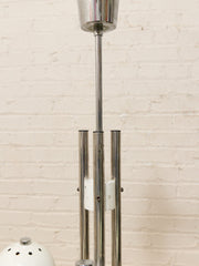Vintage 1970s Italian Chrome Three-Light Pendant Chandelier